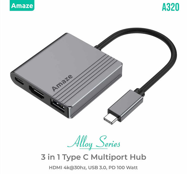 Amaze Aluminum Alloy 3 in 1  Multiport Hub - A320
