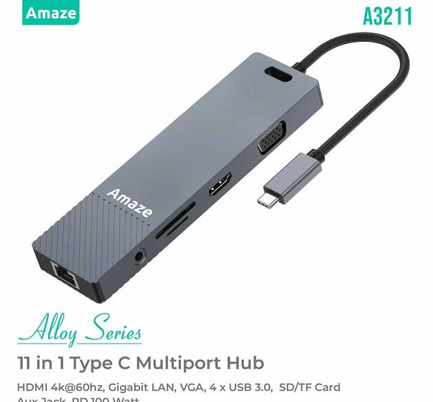 Amaze Alloy Series 11 in 1 Multiport Hub - A3211
